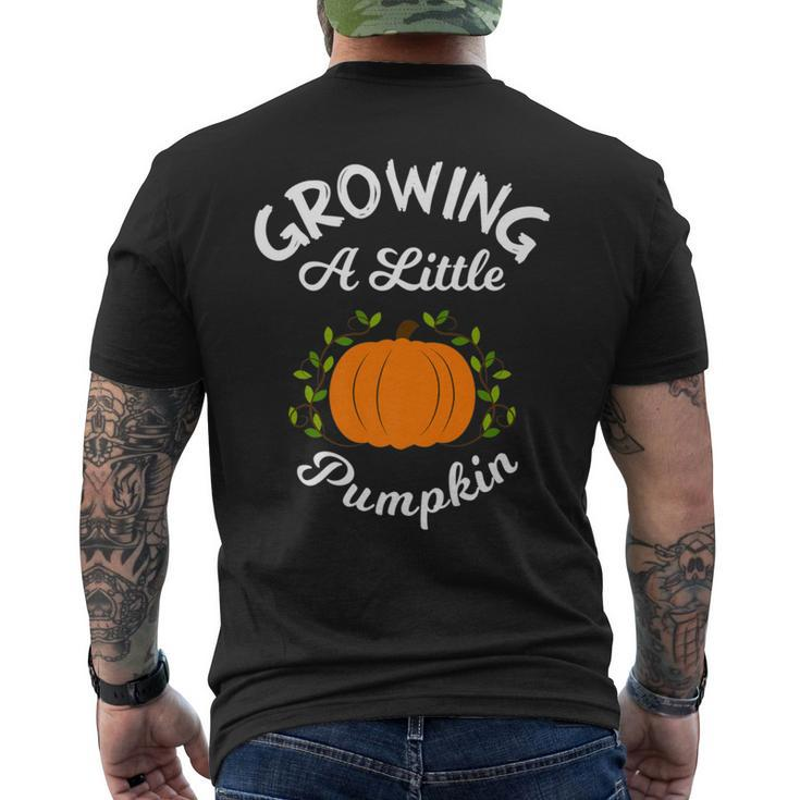 Growing A Little Pumpkin Thanksgiving Pregnancy Men's T-shirt Back Print
