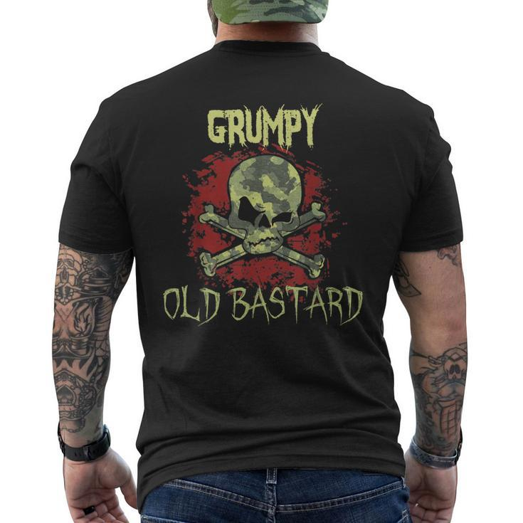 Grumpy Man Husband Grandpa Warning Grumpy Old Bastard Men's Back Print T-shirt