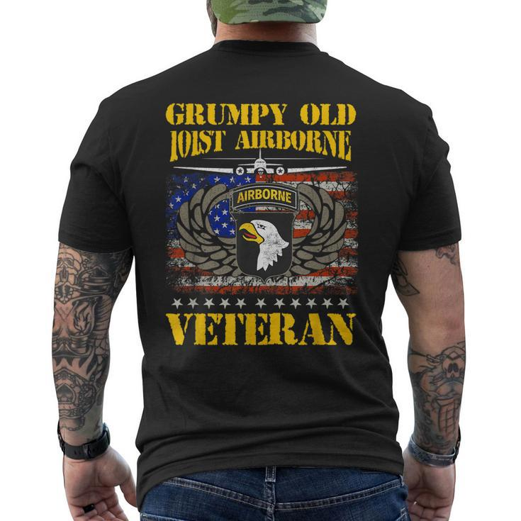 Grumpy Old 101St Airborne Division Veteran Flag Vintage Men's Back Print T-shirt