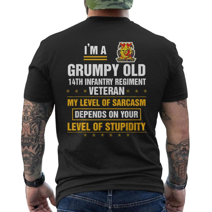 Grumpy Old 14Th Infantry Regiment Veteran Soldier Xmas Men's Back Print T-shirt