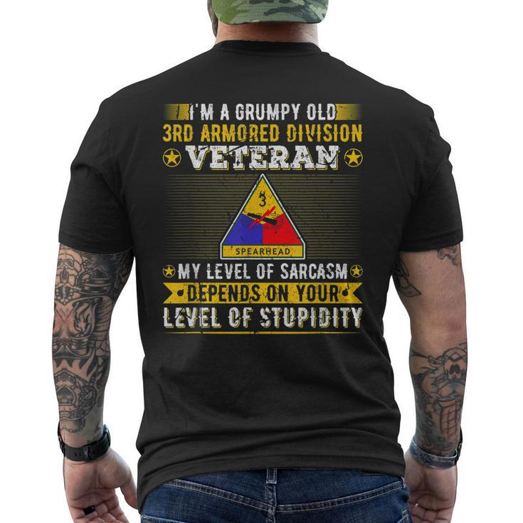Grumpy Old 3Rd Armored Division Veteran Military Army Men's Back Print T-shirt