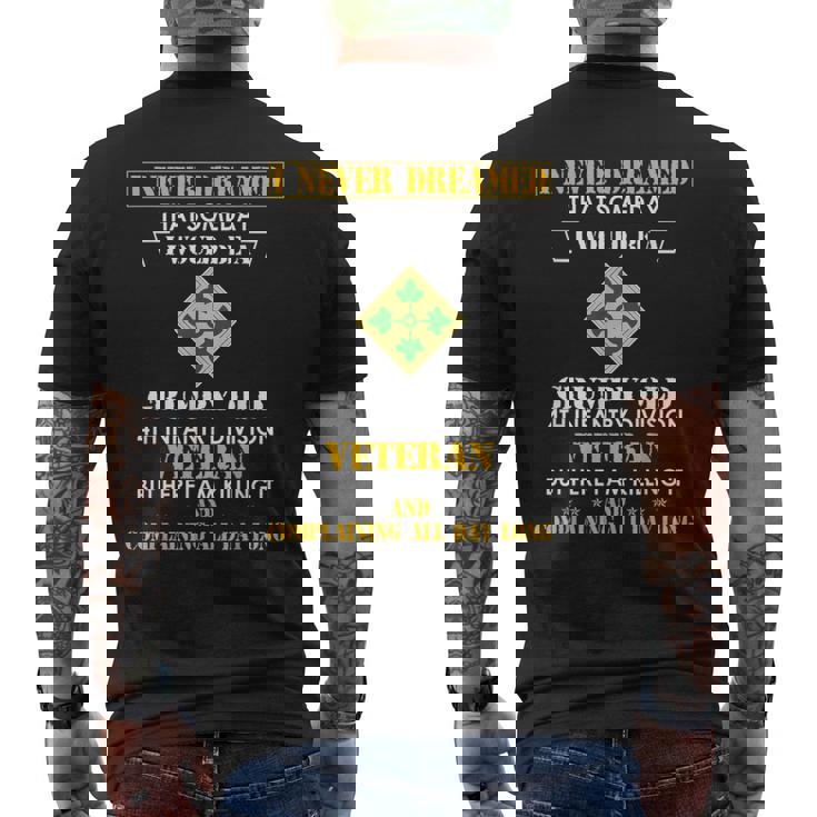 Grumpy Old 4Th Infantry Division Veteran Men's Back Print T-shirt