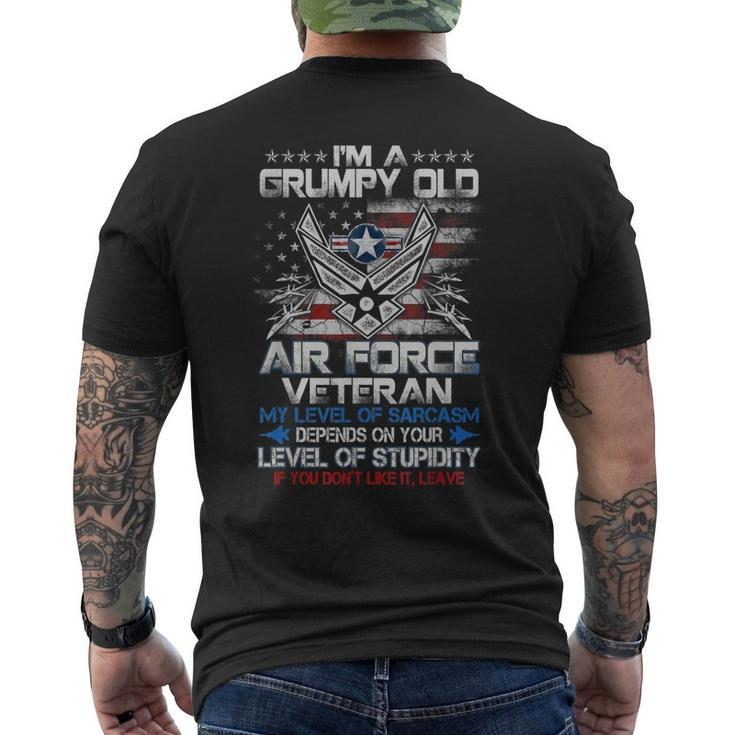 Im A Grumpy Old Air Force Veteran Mens Veterans Day Men's Back Print T-shirt
