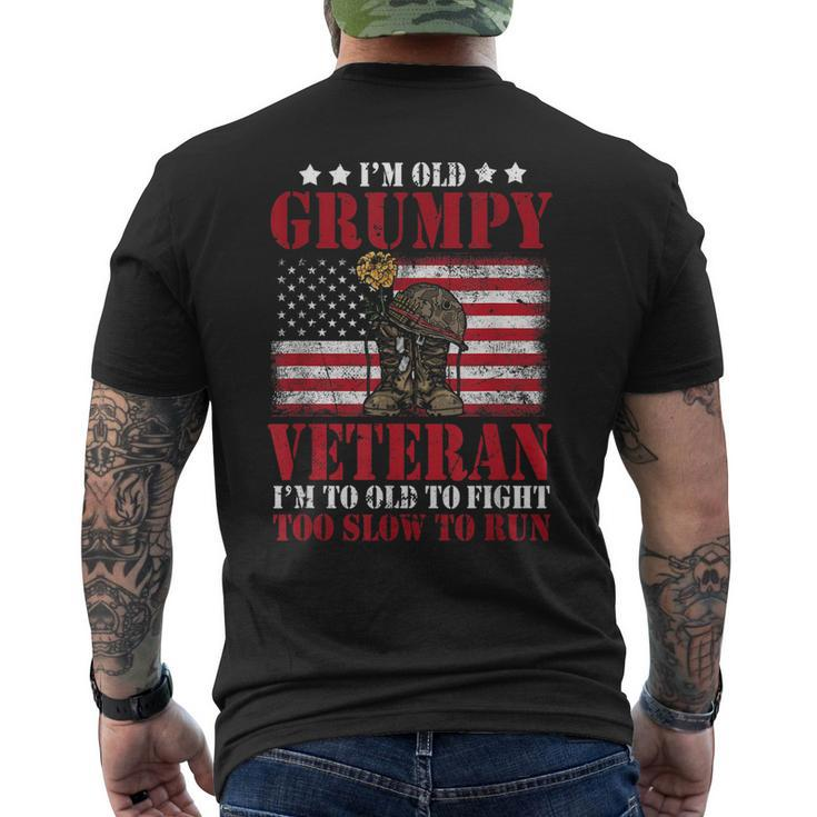 Im A Grumpy Old Army Veteran Military Men's Back Print T-shirt