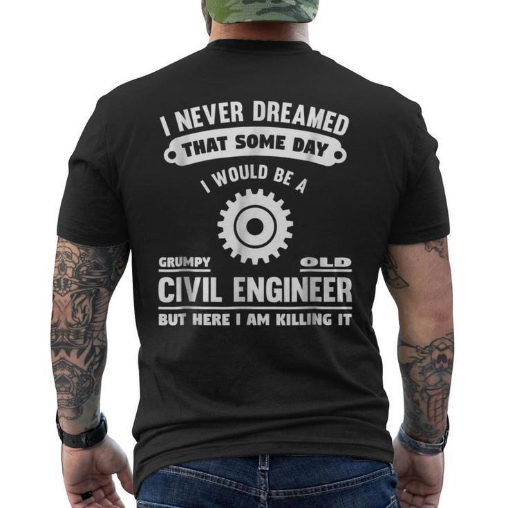 Grumpy Old Civil Engineer Men's Back Print T-shirt