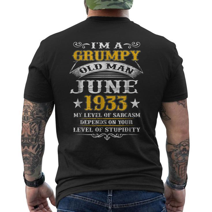 Grumpy Old Man June 1933 85Th Birthday Men's Back Print T-shirt