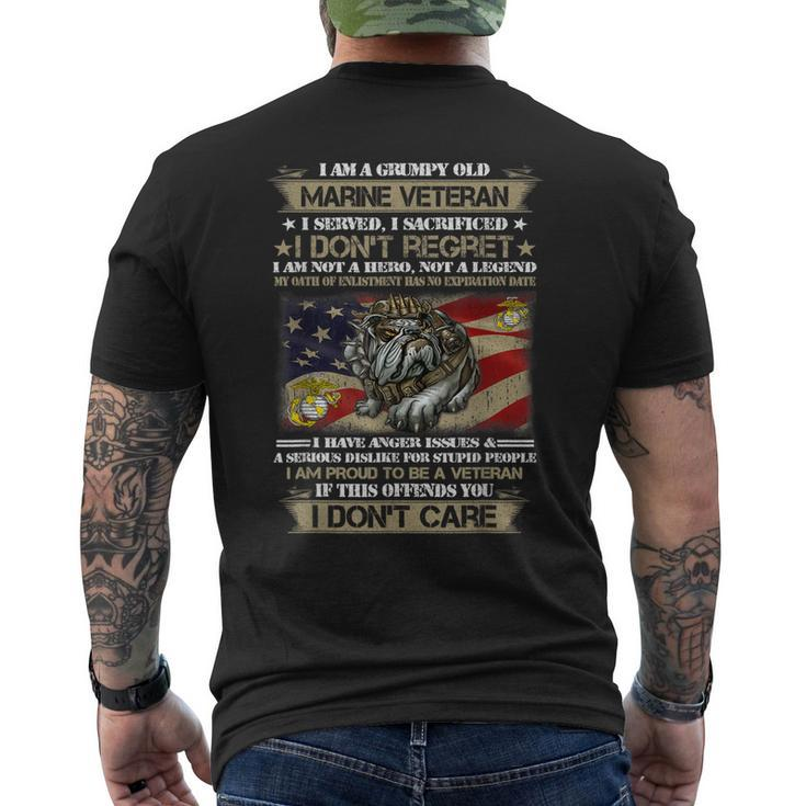 Grumpy Old Marine Veteran Not A Hero Not A Legend Men's Back Print T-shirt