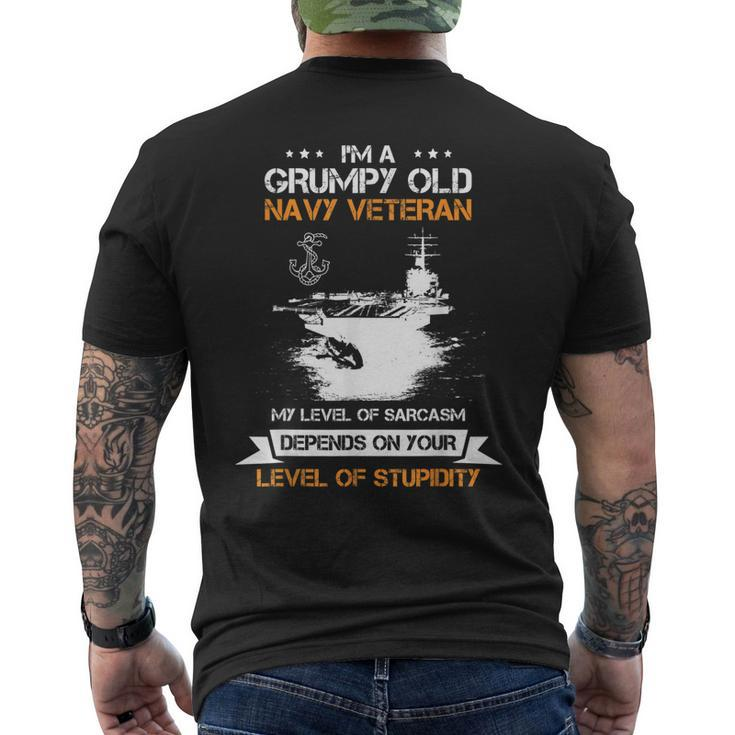 I Am A Grumpy Old Marine Veteran Sarcasm Memorial Men's Back Print T-shirt
