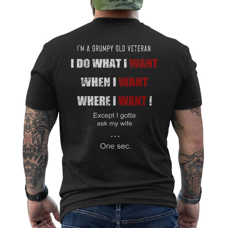 Im A Grumpy Old Veteran I Do What I Want Memorial Day Men's Back Print T-shirt
