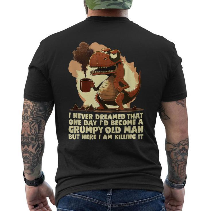Grumpy Tyranno Grumpy Old Man Men's Back Print T-shirt