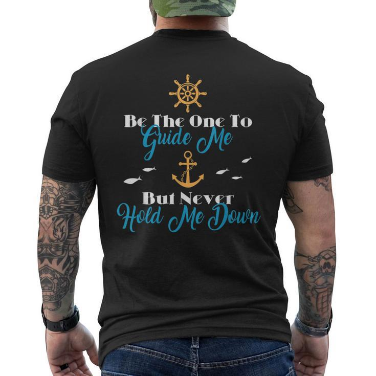 Guide Me Hold Me Anchor Ships Wheel Ocean Faith Boat Sailing  Mens Back Print T-shirt