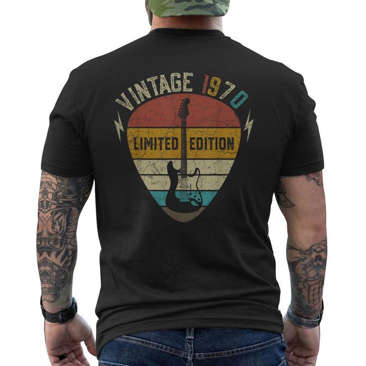 Guitar Lover 52 Year Old Gifts Vintage 1970 Limited Edition  Mens Back Print T-shirt