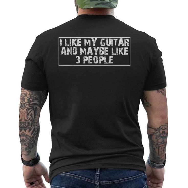 I Like My Guitar And Maybe Like 3 People Men's Back Print T-shirt