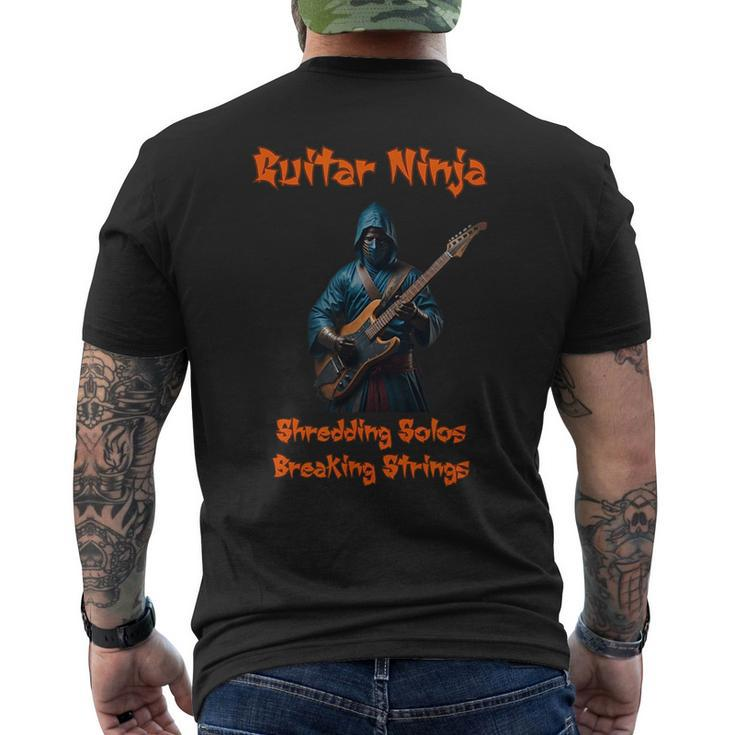 Guitar Ninja Shredding Solos Guitar Funny Gifts Mens Back Print T-shirt