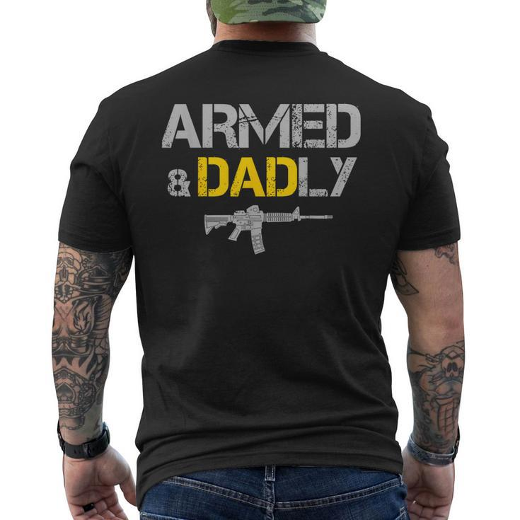 Guns Armed And Dadly Deadly Father Men's Back Print T-shirt