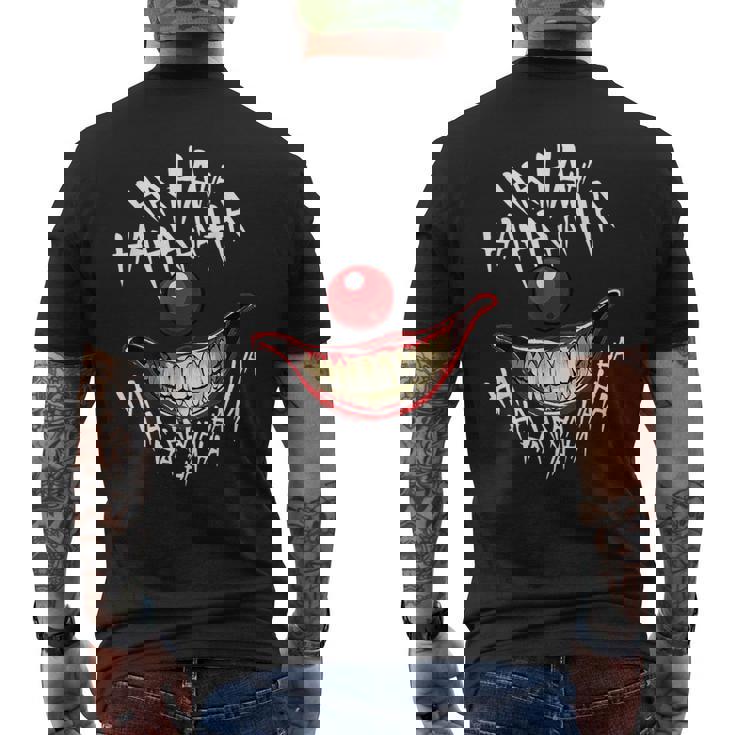 Haha Creepy Laugh Of Halloween Evil Killer Scary Clown Mens Back Print T-shirt