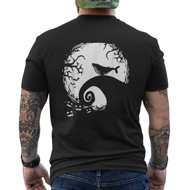 Halloween Costume Humpback Whale Moon Silhouette Vintage Moon Funny Gifts Mens Back Print T-shirt