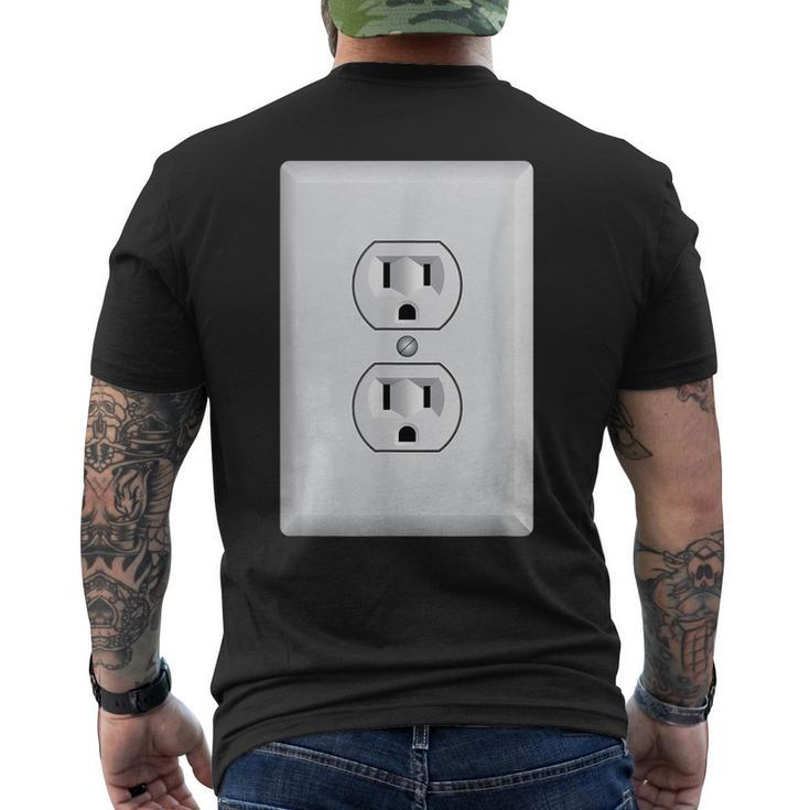 Halloween Costume Power Socket Funny Electrician Gift Idea Electrician Funny Gifts Mens Back Print T-shirt