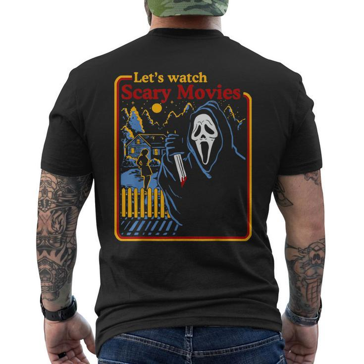 Halloween Let’S Watch Scary Horror Movies Ghost Series Retro Halloween Funny Gifts Mens Back Print T-shirt