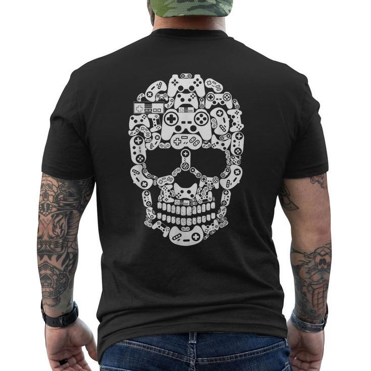 Halloween Skeleton Skull Gamer Boys Men Controller Gaming  Mens Back Print T-shirt
