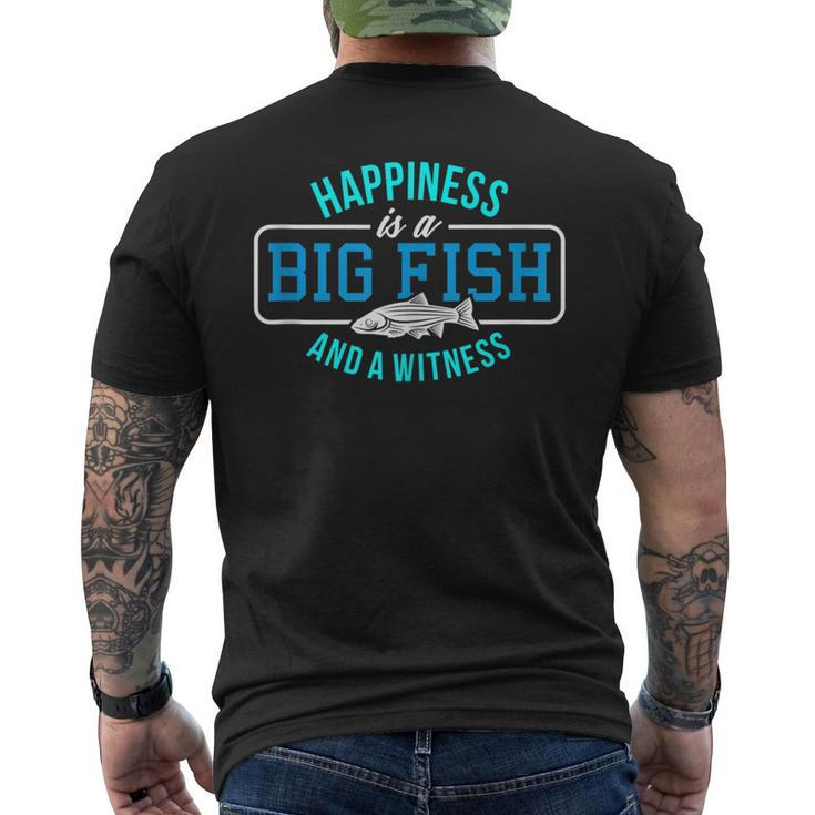 Happiness Big Fish And Witness Fishing Men's T-shirt Back Print