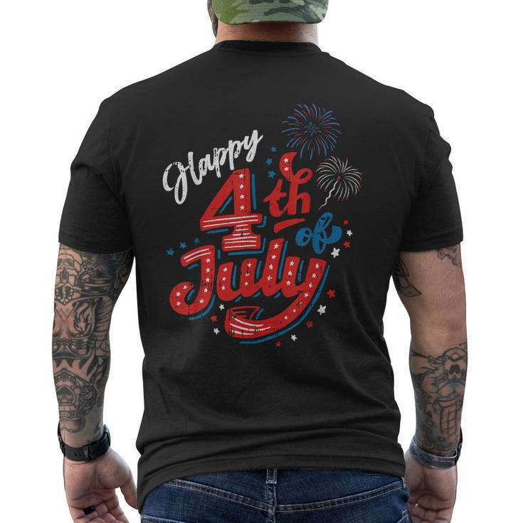 Happy 4Th Of July Cool Independence Day Patriotic American Men's Back Print T-shirt