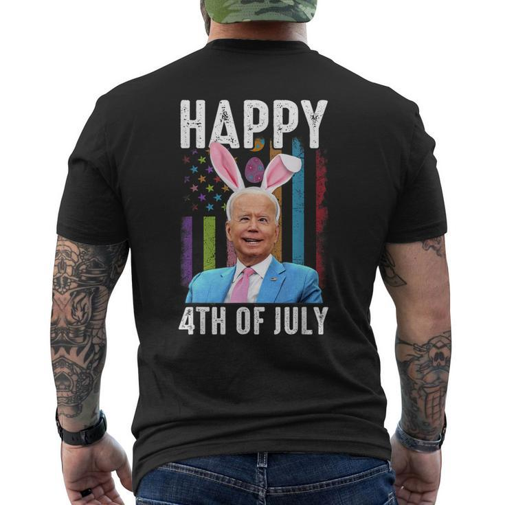Happy 4Th Of July Joe Biden Easter Day Rabbit Bunny Eggs Men's Back Print T-shirt