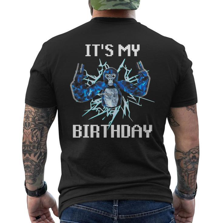 Happy Birthday Gorilla T  Its My Birthday Vr Gamer Boy  Mens Back Print T-shirt