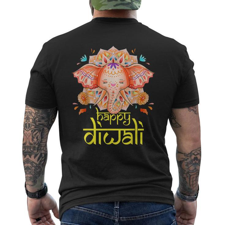 Happy Diwali Festival Of Light Hindu Indian Elephant Baby Men's T-shirt Back Print