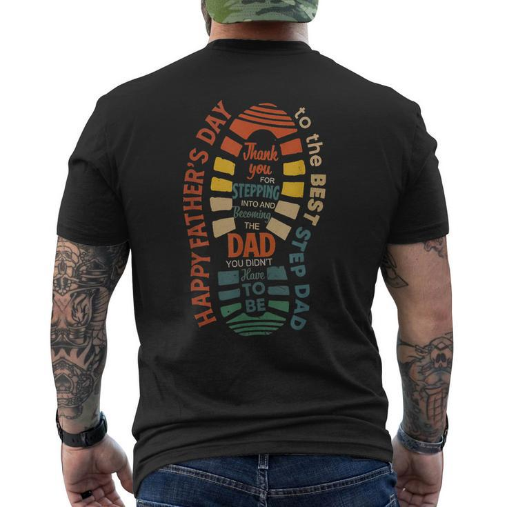 Happy Fathers Day To The Best Step Dad Fathers Day  Mens Back Print T-shirt