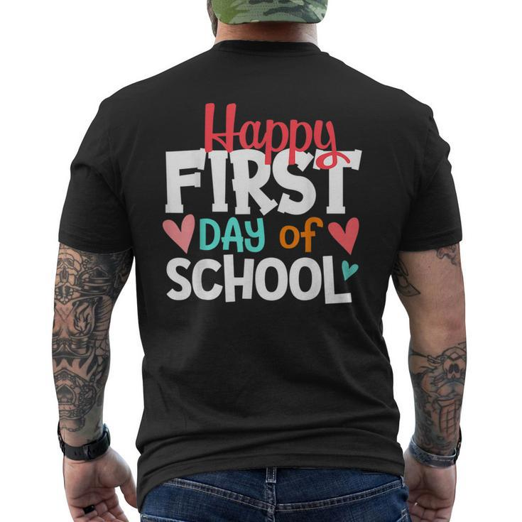 Happy First Day Of School Welcome Back To School Students  Mens Back Print T-shirt