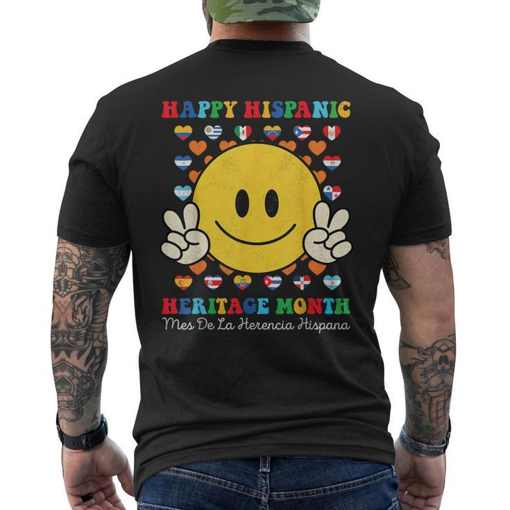 Happy First Day Of Hispanic Heritage Month Countries Flags Men's T-shirt Back Print