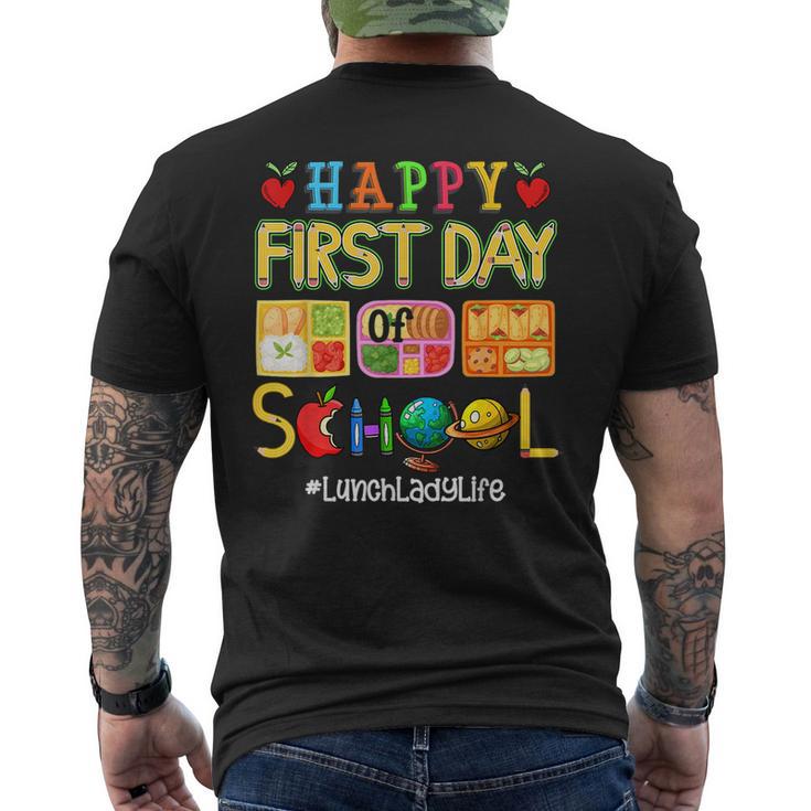 Happy First Day Of School Lunch Lady Costume Back To School Men's T-shirt Back Print