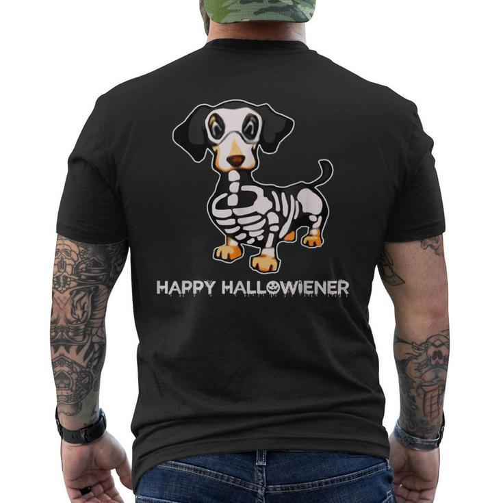 Happy Halloween Halloweiner Daschund Dog Lovers Skull Men's T-shirt Back Print