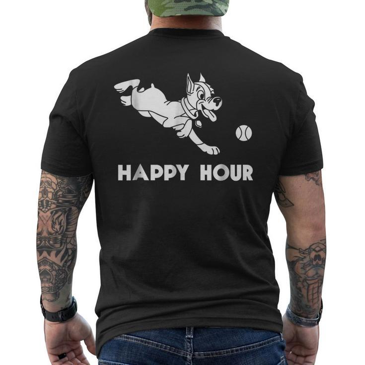 Happy Hour Funny Dog Park  For Pet Lovers Mens Back Print T-shirt