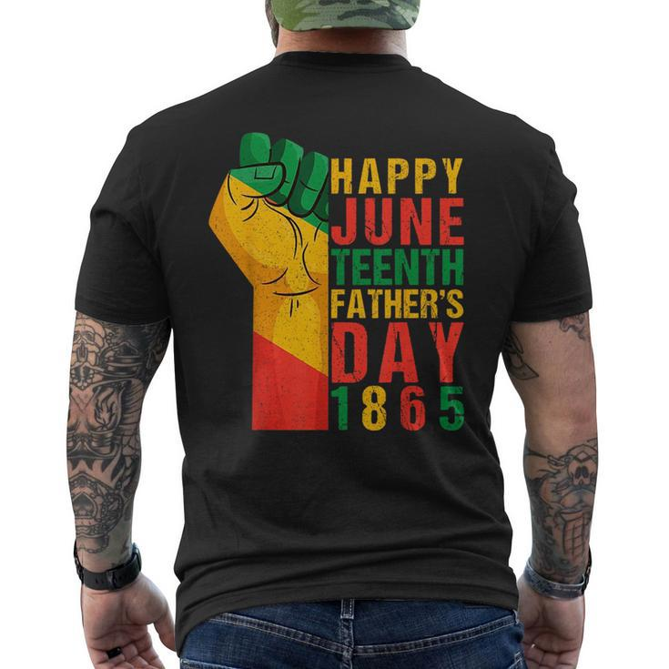 Happy Junenth Fathers Day 1865 Black Father Funny Dad  Mens Back Print T-shirt