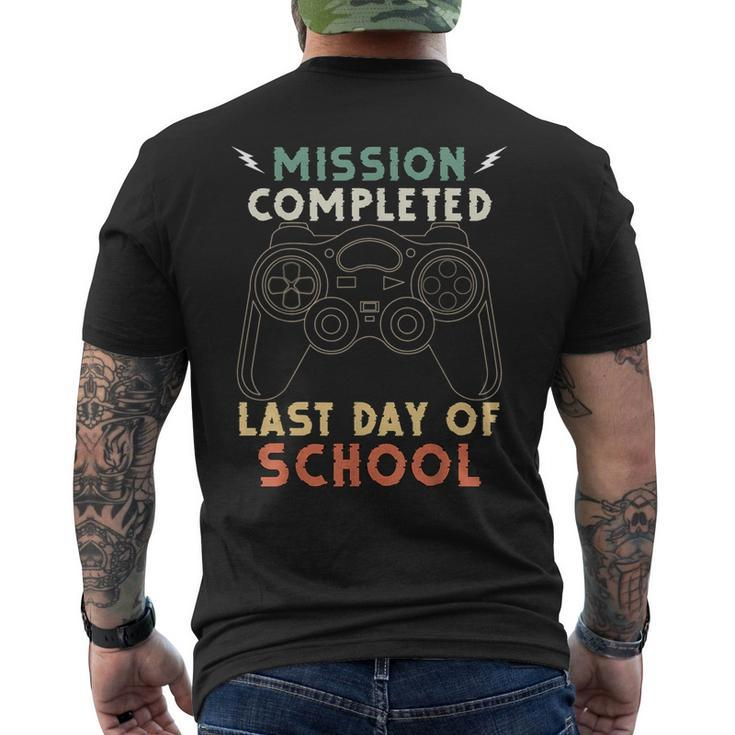 Happy Last Day Of School Gamer End Of The School Year Gaming  Mens Back Print T-shirt