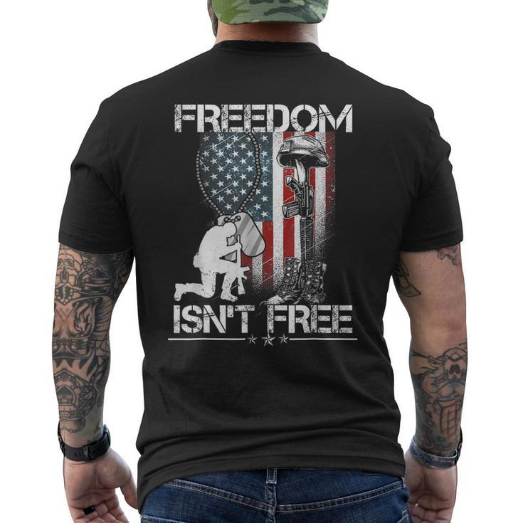 Happy Memorial Day Freedom Isnt Free T  Fourth Of July  Mens Back Print T-shirt