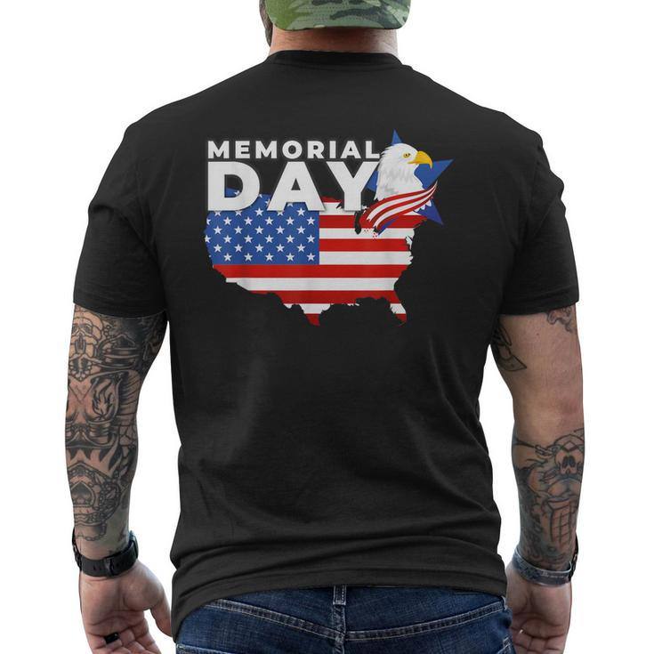 Happy Memorial Day Usa Flag Honor 4Th Of July  Mens Back Print T-shirt