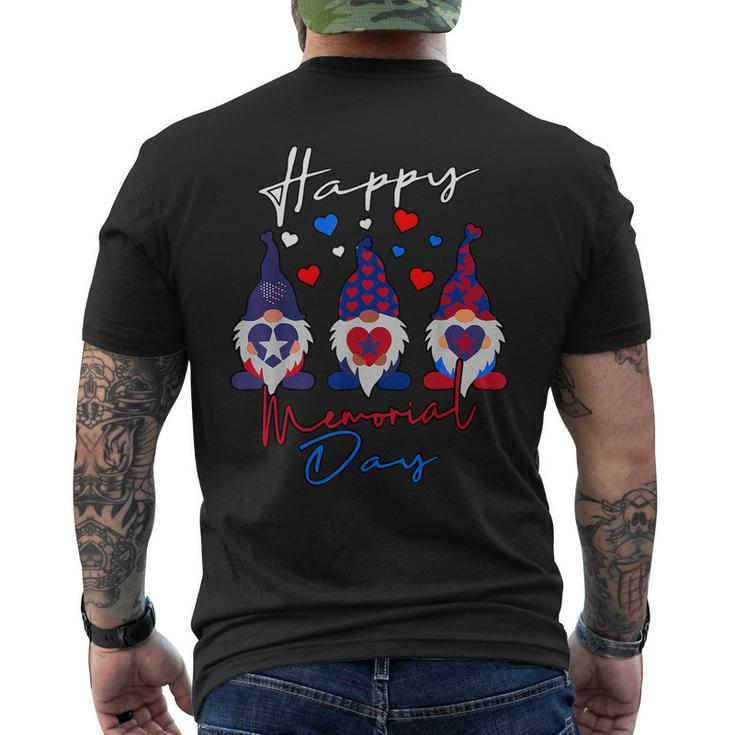 Happy Memorial Day With Usa Flag Gnomes  Mens Back Print T-shirt