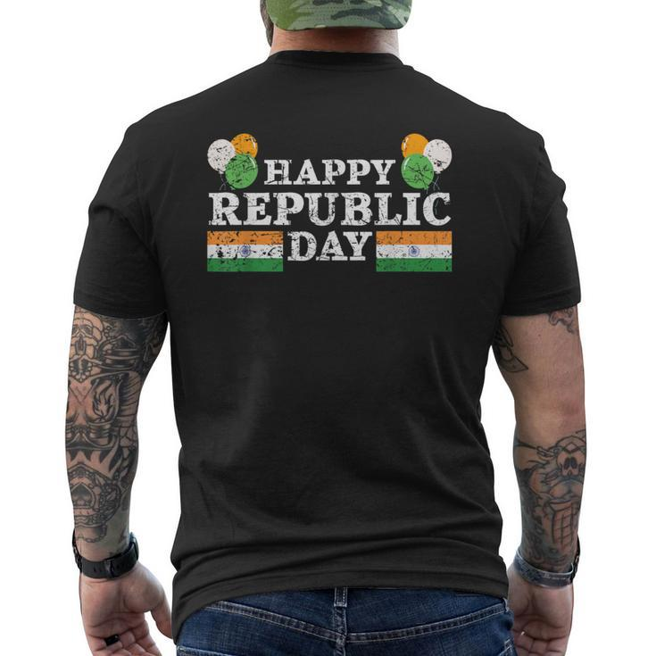 Happy Republic Day Hindustani India Flag Indian Men's T-shirt Back Print