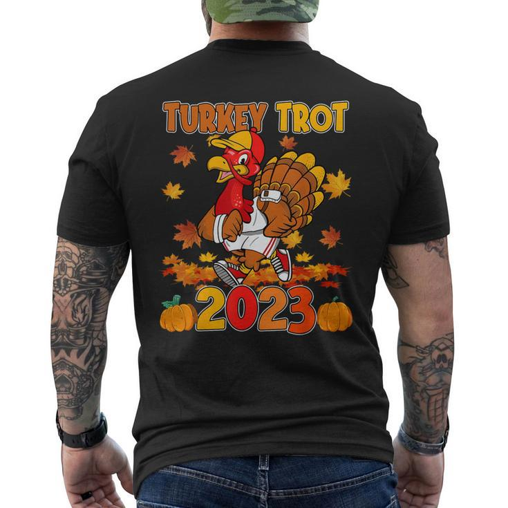 Happy Thanksgiving Day 2023 Pumpkin And Run Cute Turkey Trot Men's T-shirt Back Print