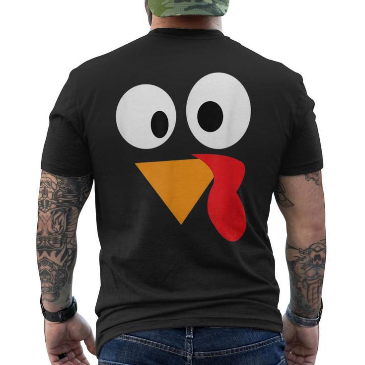 Happy Thanksgiving Funny Turkey Face Gifts For Turkey Lovers Funny Gifts Mens Back Print T-shirt