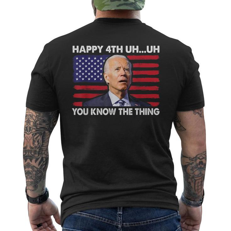 Happy Uh You Know The Thing 4Th Of July Confused Retro Men's Back Print T-shirt