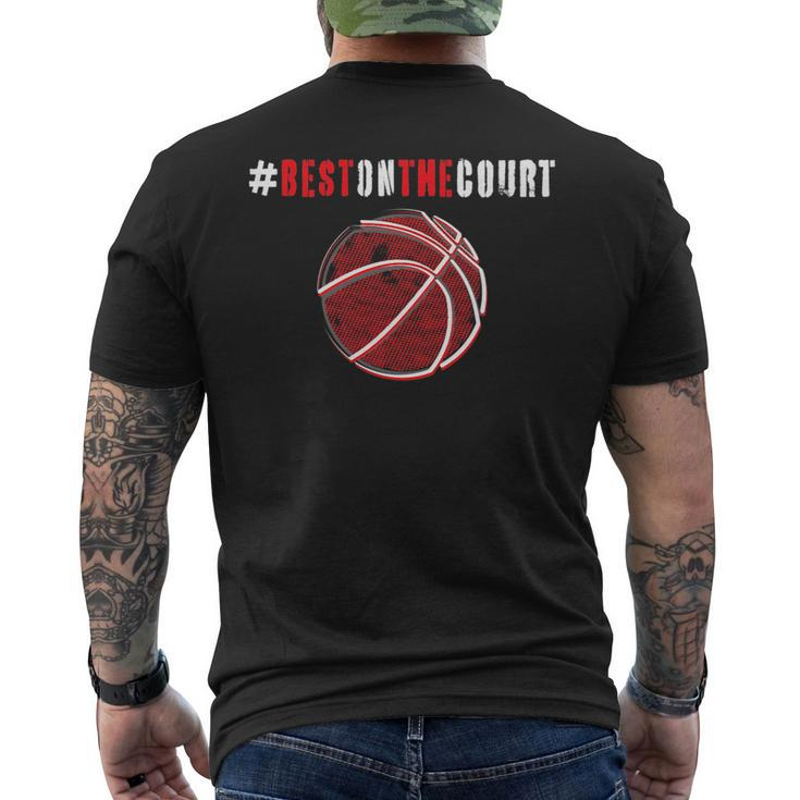 Hashtag Best On The Court Motivational Basketball   Mens Back Print T-shirt
