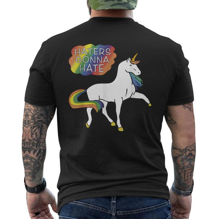 Haters Gonna Hate  Unicorn Meme  Mens Back Print T-shirt
