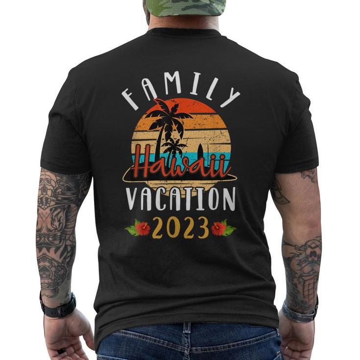 Hawaii Trip 2023 Reunion Family Trip Vacation Beach Sunset  Mens Back Print T-shirt