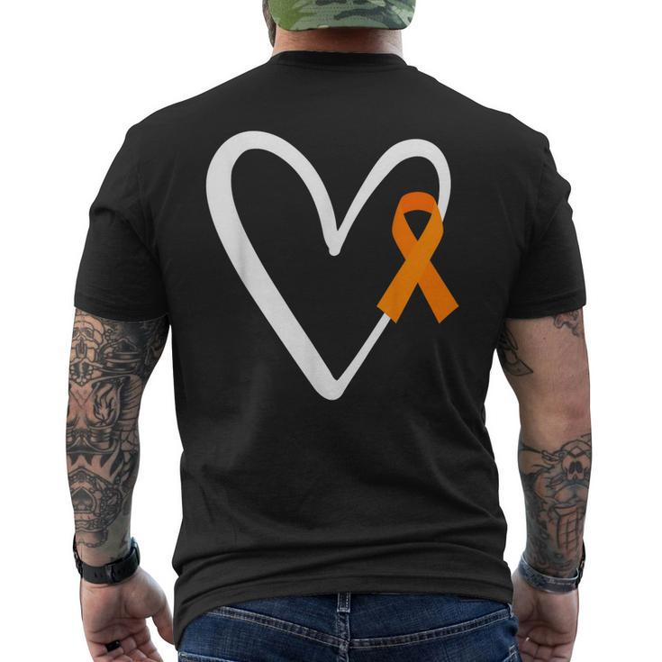 Heart End Gun Violence Awareness Funny Orange Ribbon Enough  Mens Back Print T-shirt