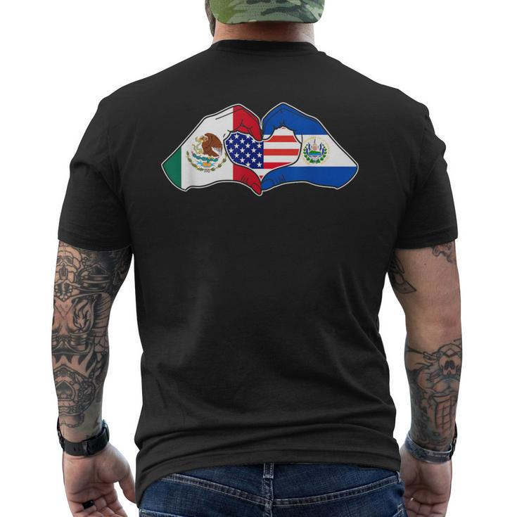 Heart Hands Mexico El Salvador And The Usa Men's T-shirt Back Print