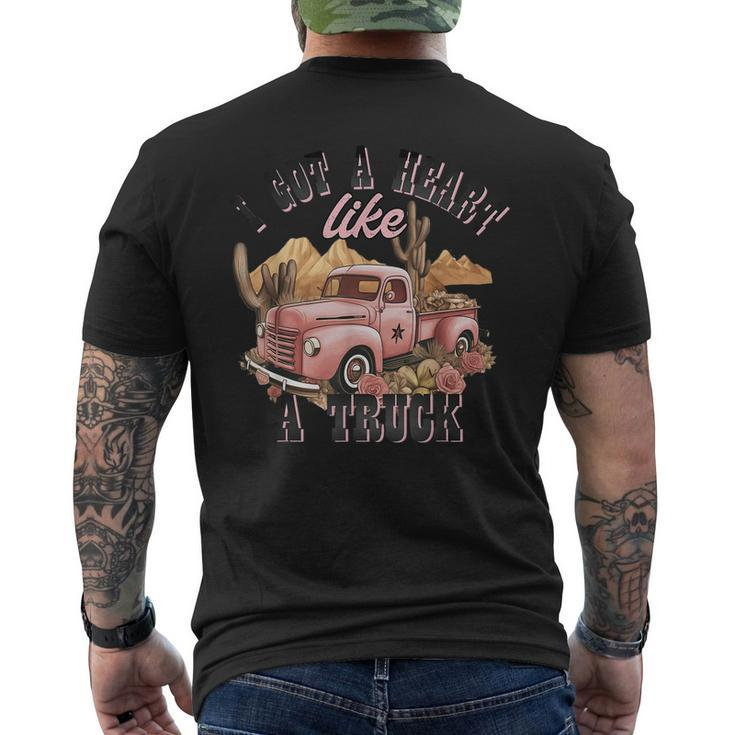 I Got A Heart Like A Truck Old Car American Pickup Truck Men's T-shirt Back Print